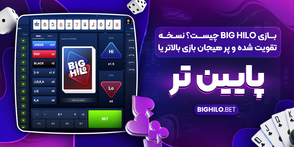 بازی Big HiLo چیست؟ نسخه تقویت‌ شده و پر هیجان بازی بالاتر یا پایین‌ تر